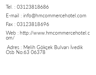 Hm Commerce Hotel iletiim bilgileri